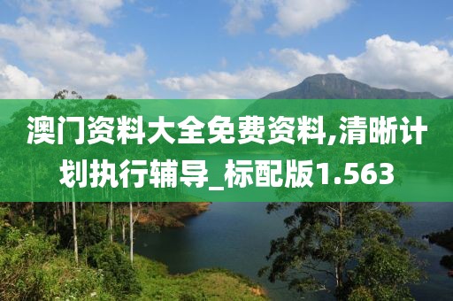 澳门资料大全免费资料,清晰计划执行辅导_标配版1.563
