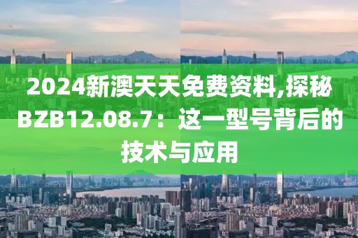 2024新澳天天免费资料,探秘BZB12.08.7：这一型号背后的技术与应用