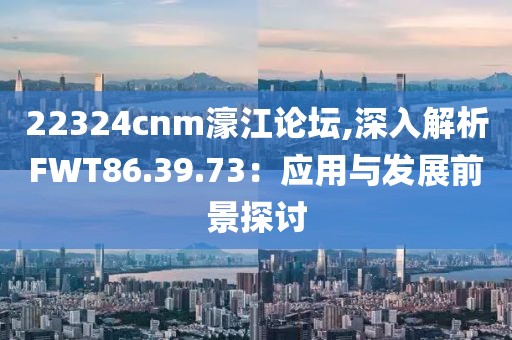22324cnm濠江论坛,深入解析FWT86.39.73：应用与发展前景探讨