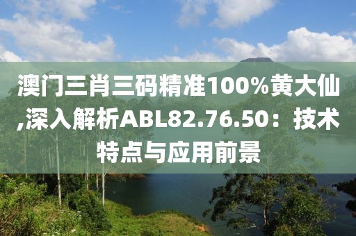 澳门三肖三码精准100%黄大仙,深入解析ABL82.76.50：技术特点与应用前景