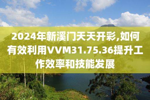 2024年新溪门天天开彩,如何有效利用VVM31.75.36提升工作效率和技能发展