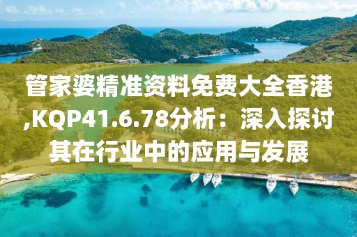 管家婆精准资料免费大全香港,KQP41.6.78分析：深入探讨其在行业中的应用与发展