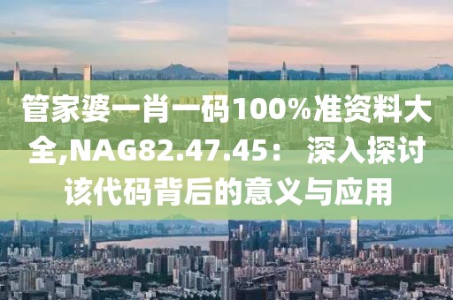 管家婆一肖一码100%准资料大全,NAG82.47.45： 深入探讨该代码背后的意义与应用