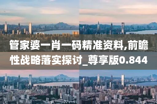 管家婆一肖一码精准资料,前瞻性战略落实探讨_尊享版0.844