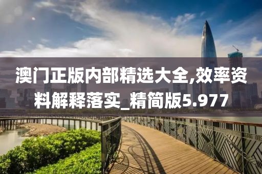 澳门正版内部精选大全,效率资料解释落实_精简版5.977