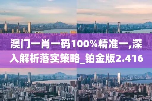 澳门一肖一码100%精准一,深入解析落实策略_铂金版2.416
