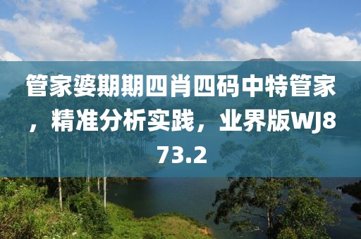 管家婆期期四肖四码中特管家，精准分析实践，业界版WJ873.2