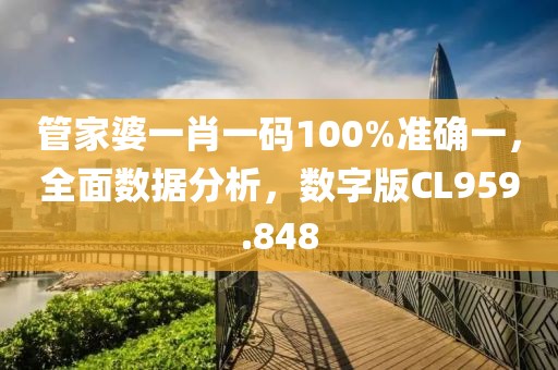 管家婆一肖一码100%准确一，全面数据分析，数字版CL959.848