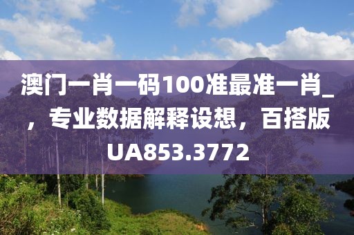 澳门一肖一码100准最准一肖_，专业数据解释设想，百搭版UA853.3772