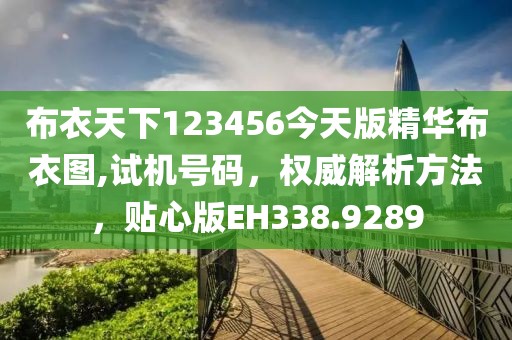 布衣天下123456今天版精华布衣图,试机号码，权威解析方法，贴心版EH338.9289