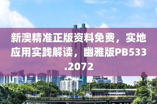 新澳精准正版资料免费，实地应用实践解读，幽雅版PB533.2072