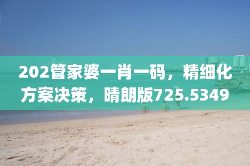 202管家婆一肖一码，精细化方案决策，晴朗版725.5349