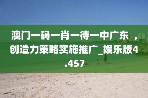 澳门一码一肖一待一中广东  ,创造力策略实施推广_娱乐版4.457