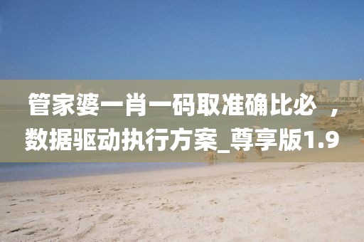 管家婆一肖一码取准确比必  ,数据驱动执行方案_尊享版1.9