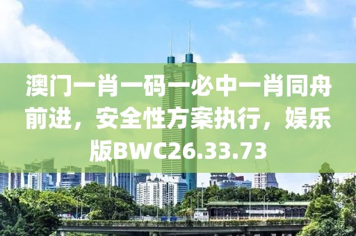 澳门一肖一码一必中一肖同舟前进，安全性方案执行，娱乐版BWC26.33.73