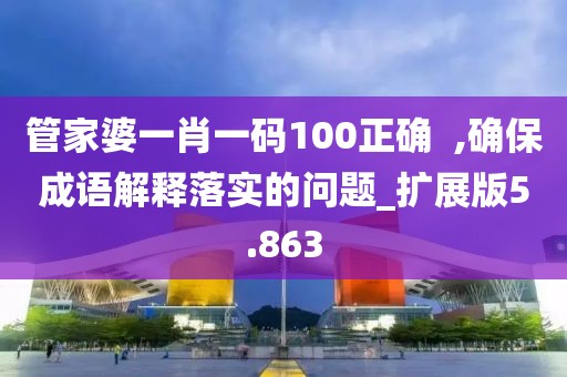 管家婆一肖一码100正确  ,确保成语解释落实的问题_扩展版5.863
