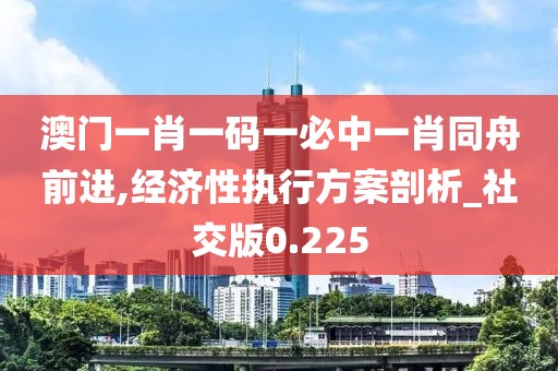 澳门一肖一码一必中一肖同舟前进,经济性执行方案剖析_社交版0.225