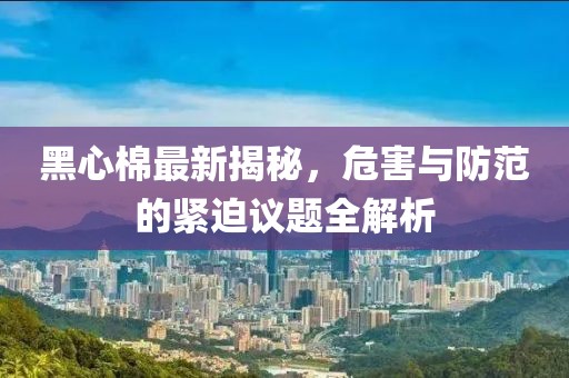 黑心棉最新揭秘，危害与防范的紧迫议题全解析
