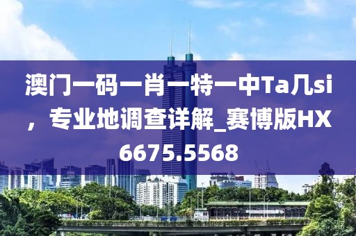 澳门一码一肖一特一中Ta几si，专业地调查详解_赛博版HX6675.5568