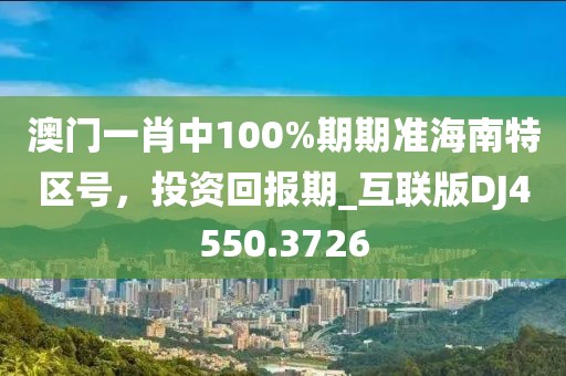 澳门一肖中100%期期准海南特区号，投资回报期_互联版DJ4550.3726