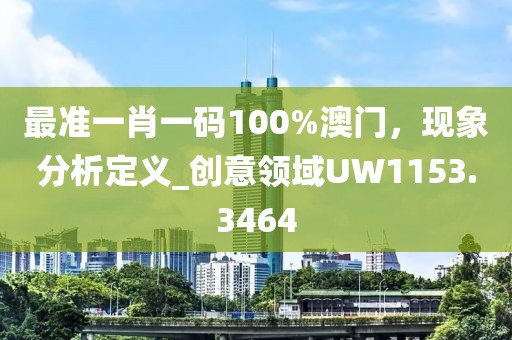 最准一肖一码100%澳门，现象分析定义_创意领域UW1153.3464