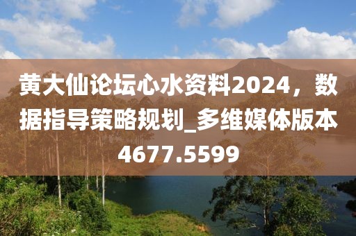 黄大仙论坛心水资料2024，数据指导策略规划_多维媒体版本4677.5599