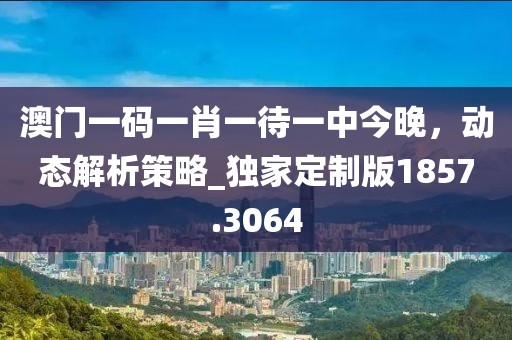 澳门一码一肖一待一中今晚，动态解析策略_独家定制版1857.3064