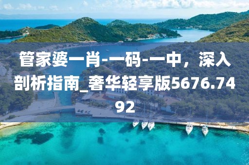 管家婆一肖-一码-一中，深入剖析指南_奢华轻享版5676.7492