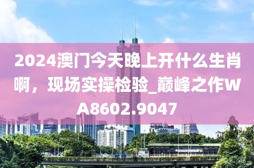 2024澳门今天晚上开什么生肖啊，现场实操检验_巅峰之作WA8602.9047