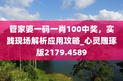 管家婆一码一肖100中奖，实践现场解析应用攻略_心灵雕琢版2179.4589