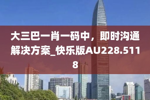 大三巴一肖一码中，即时沟通解决方案_快乐版AU228.5118