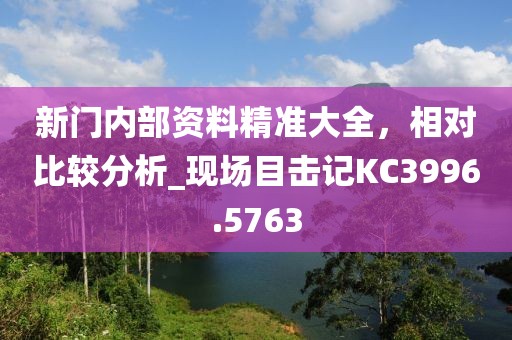 新门内部资料精准大全，相对比较分析_现场目击记KC3996.5763