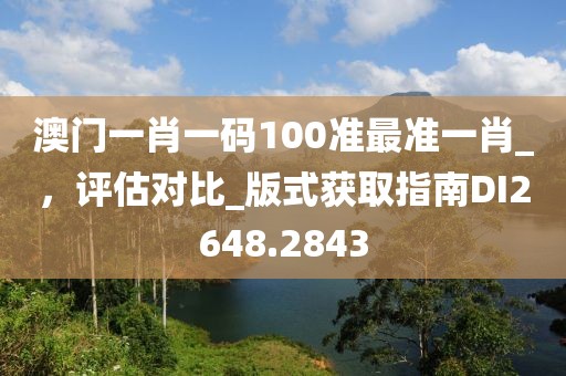 澳门一肖一码100准最准一肖_，评估对比_版式获取指南DI2648.2843
