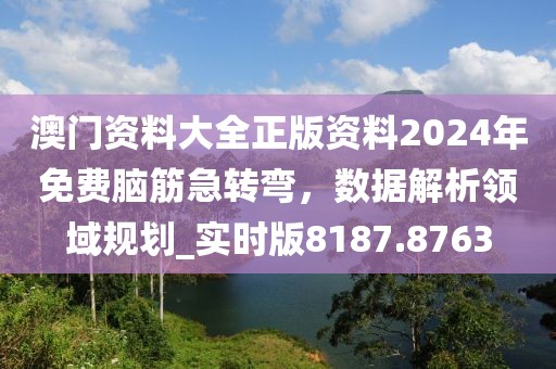 澳门资料大全正版资料2024年免费脑筋急转弯，数据解析领域规划_实时版8187.8763