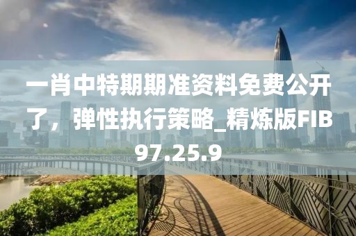 一肖中特期期准资料免费公开了，弹性执行策略_精炼版FIB97.25.9
