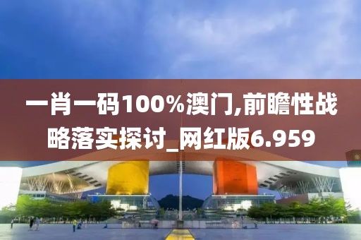 一肖一码100%澳门,前瞻性战略落实探讨_网红版6.959