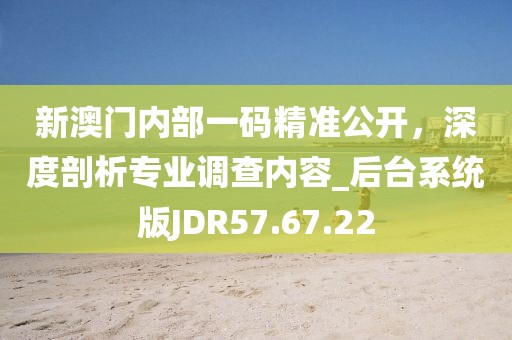 新澳门内部一码精准公开，深度剖析专业调查内容_后台系统版JDR57.67.22