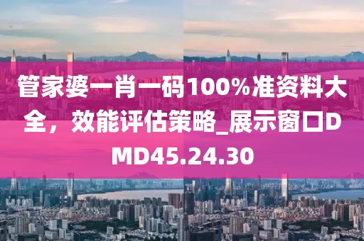 管家婆一肖一码100%准资料大全，效能评估策略_展示窗口DMD45.24.30
