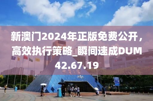 新澳门2024年正版免费公开，高效执行策略_瞬间速成DUM42.67.19