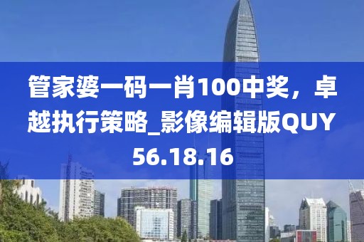 管家婆一码一肖100中奖，卓越执行策略_影像编辑版QUY56.18.16