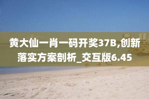 黄大仙一肖一码开奖37B,创新落实方案剖析_交互版6.45