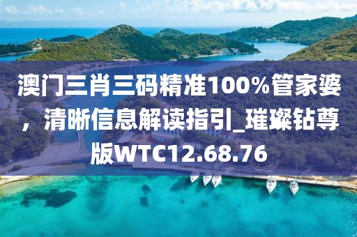 澳门三肖三码精准100%管家婆，清晰信息解读指引_璀璨钻尊版WTC12.68.76