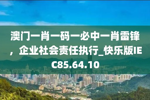 澳门一肖一码一必中一肖雷锋，企业社会责任执行_快乐版IEC85.64.10