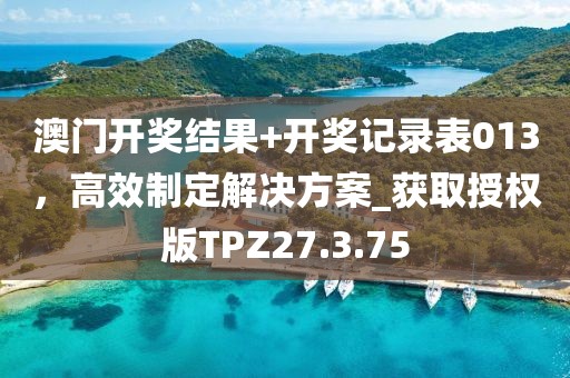澳门开奖结果+开奖记录表013，高效制定解决方案_获取授权版TPZ27.3.75