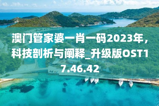 澳门管家婆一肖一码2023年，科技剖析与阐释_升级版OST17.46.42