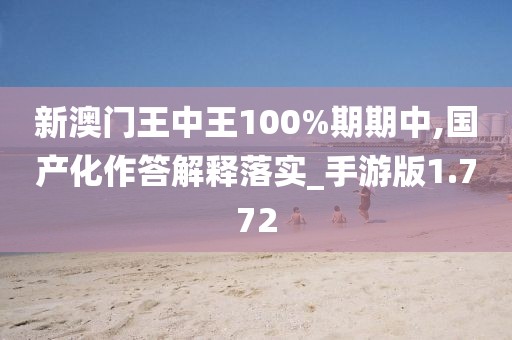 新澳门王中王100%期期中,国产化作答解释落实_手游版1.772