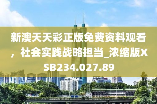 新澳天天彩正版免费资料观看，社会实践战略担当_浓缩版XSB234.027.89