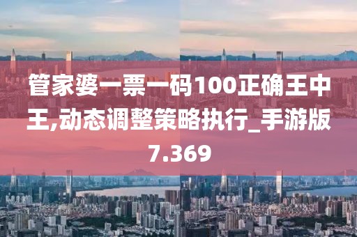 管家婆一票一码100正确王中王,动态调整策略执行_手游版7.369