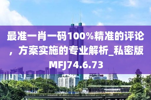 最准一肖一码100%精准的评论，方案实施的专业解析_私密版MFJ74.6.73