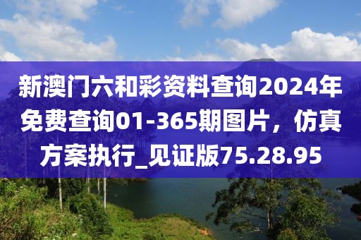 新澳门六和彩资料查询2024年免费查询01-365期图片，仿真方案执行_见证版75.28.95